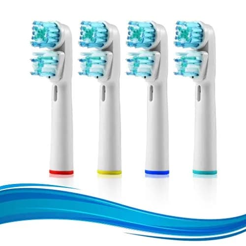 GRANDIOSI Dual Clean Replacement Brush Heads - Pack of 4 | Soft Bristles for Oral-B Electric Toothbrushes thumbnail 1