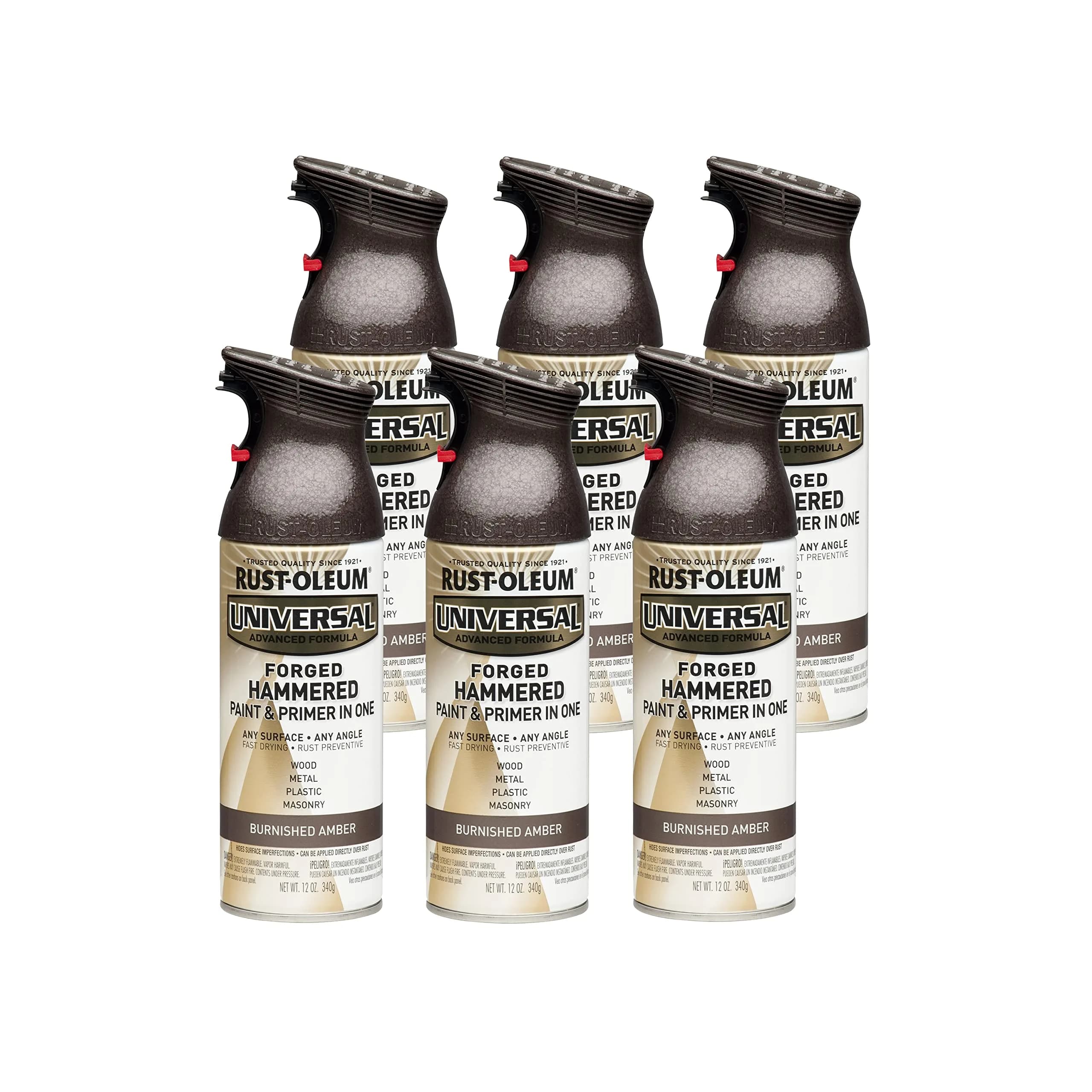 Rust-Oleum Universal Hammered Spray Paint - Burnished Amber, 12 Oz (6 Pack) - main product image