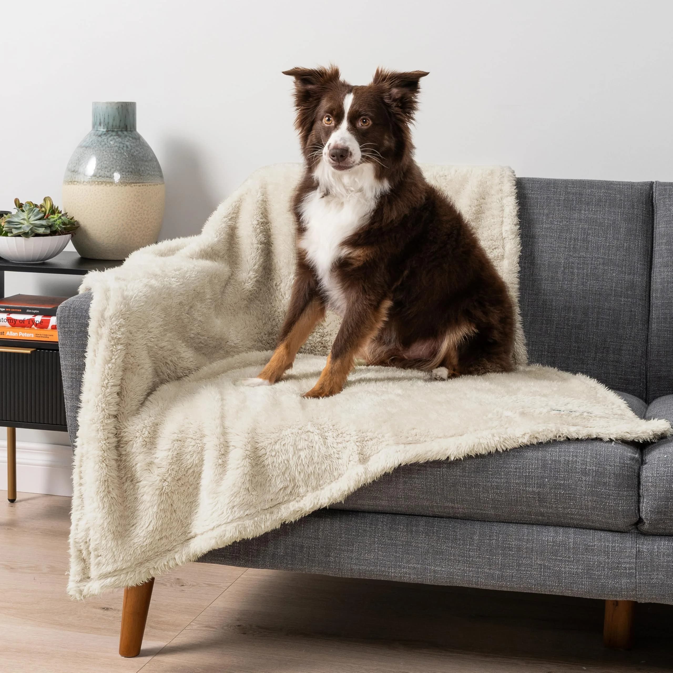 PetAmi Fluffy Sherpa Waterproof Dog Blanket Small 24x32 inches (61x81 cm) | Protects Furniture from Pet Messes - view 4
