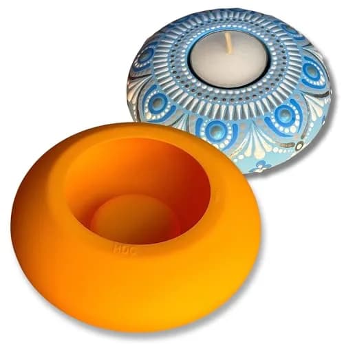 Happy Dotting Company Tea Light Candle Holder Silicone Mold - Round Shape - DIY & Creative Projects thumbnail 1