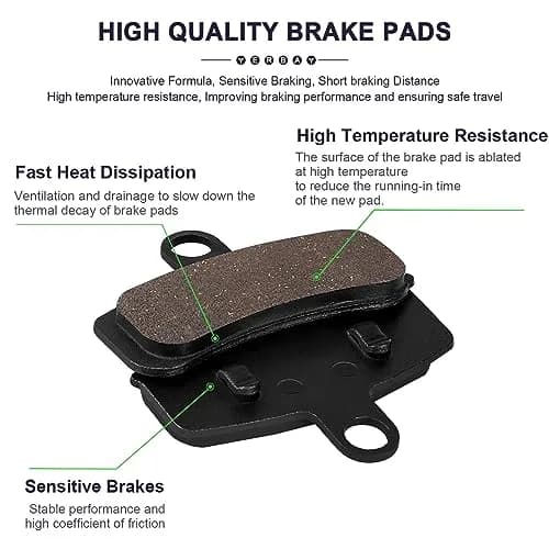 Yerbay Motorcycle Brake Pads for Harley Davidson FXDWG | Front & Rear, Semi-metallic, 90.6mm x 62.1mm thumbnail 4