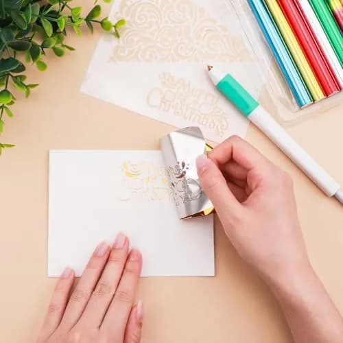 CYFUN DESIGN Heated Foil Pen Set with Gold Foil Roll & USB Cable | Crafting & Card Making Tool thumbnail 5