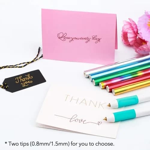 CYFUN DESIGN Heated Foil Pen Set with Gold Foil Roll & USB Cable | Crafting & Card Making Tool thumbnail 7
