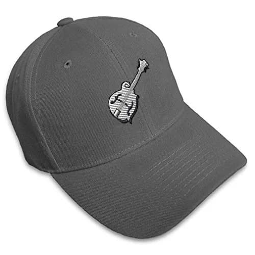 Speedy Pros Custom Baseball Cap Mandolin Embroidery Dark Grey | Classic Music Dad Hat thumbnail 1