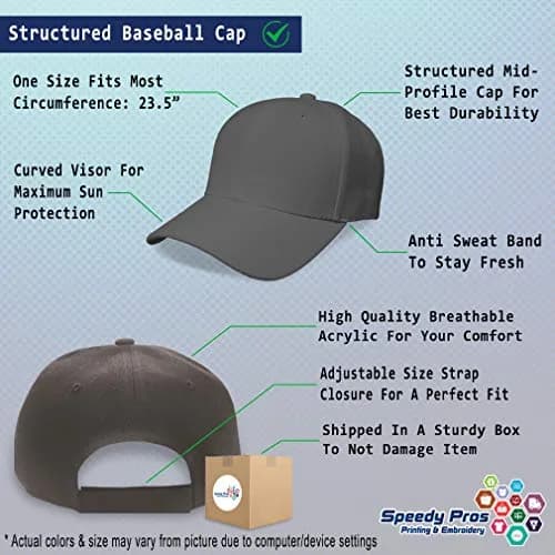 Speedy Pros Custom Baseball Cap Mandolin Embroidery Dark Grey | Classic Music Dad Hat thumbnail 2