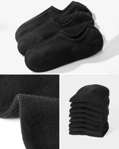 IDEGG Men No Show Low Cut Athletic Socks 8 Pairs | Non-Slip Grip & Moisture-Wicking thumbnail 6