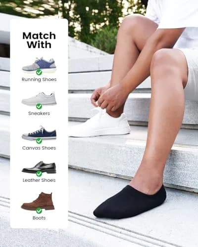 IDEGG Men No Show Low Cut Athletic Socks 8 Pairs | Non-Slip Grip & Moisture-Wicking thumbnail 7