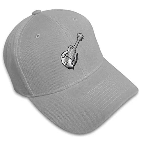 Speedy Pros Gray Baseball Cap | Embroidered Mandolin Music Dad Hat for Men & Women (One Size) thumbnail 1