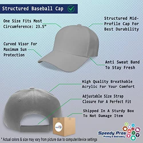 Speedy Pros Gray Baseball Cap | Embroidered Mandolin Music Dad Hat for Men & Women (One Size) thumbnail 2
