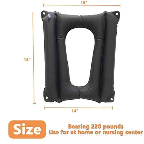 MESINURS Bedridden Inflatable Cushion 18x16x14 in | Breathable Square Pad for Elderly & Disabled thumbnail 2