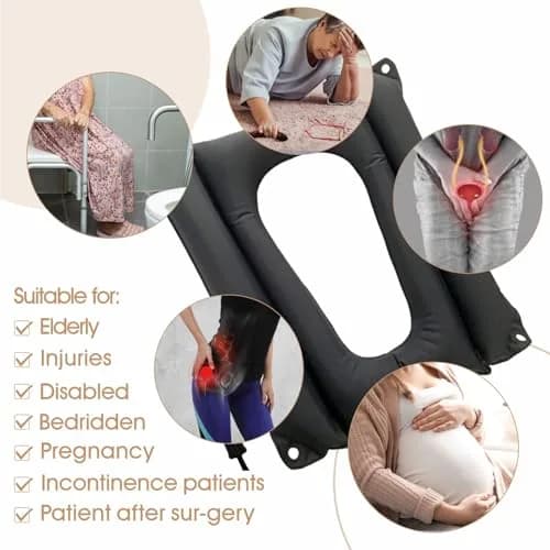 MESINURS Bedridden Inflatable Cushion 18x16x14 in | Breathable Square Pad for Elderly & Disabled thumbnail 3