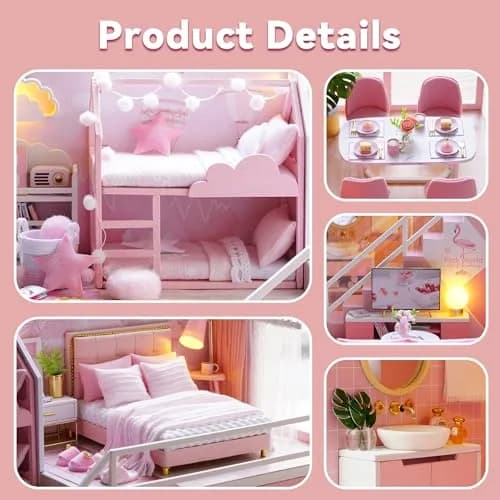 Flever "Meeting Your Sweet" DIY Miniature Dollhouse Kit with Furniture & Dust Cover, 1:32 Scale | Ages 14+ thumbnail 5
