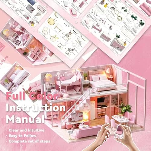 Flever "Meeting Your Sweet" DIY Miniature Dollhouse Kit with Furniture & Dust Cover, 1:32 Scale | Ages 14+ thumbnail 7