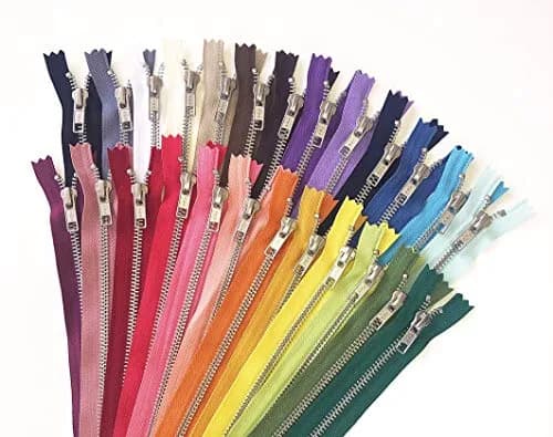 Craftbot Assorted Zippers -10 Inch Aluminum Metal Zippers | No.5, Silver, Pack of 25 for Sewing Projects thumbnail 1