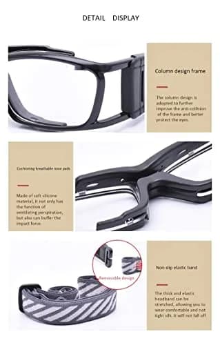 SooGree Racquetball Goggles for Men Women | Impact-Resistant Polycarbonate Lens & Adjustable Strap thumbnail 4