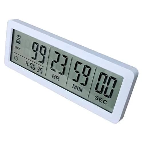 MOVEHI Digital Countdown Clock Timer with Magnetic Backing, 999 Days | White thumbnail 1