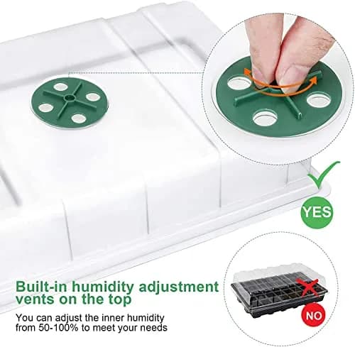 MIXC 5 Pack Seed Starter Tray, 40-Cell 5-Pack | Transparent Plastic Germination Kit for Indoor & Outdoor Gardening thumbnail 6