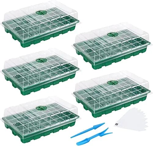 MIXC 5 Pack Seed Starter Tray, 40-Cell 5-Pack | Transparent Plastic Germination Kit for Indoor & Outdoor Gardening thumbnail 8