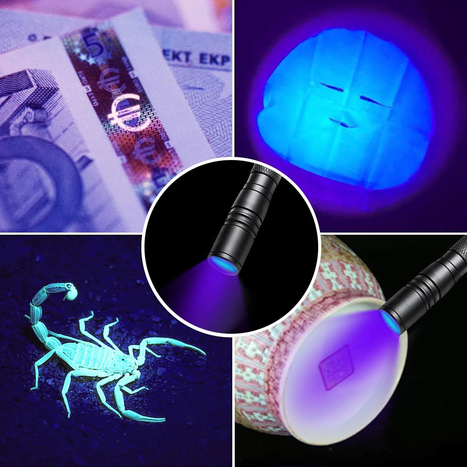 COSMOING 395nm UV Blacklight Flashlight 2-Pack | Detects Invisible Pet Stains & Counterfeit Documents - view 5