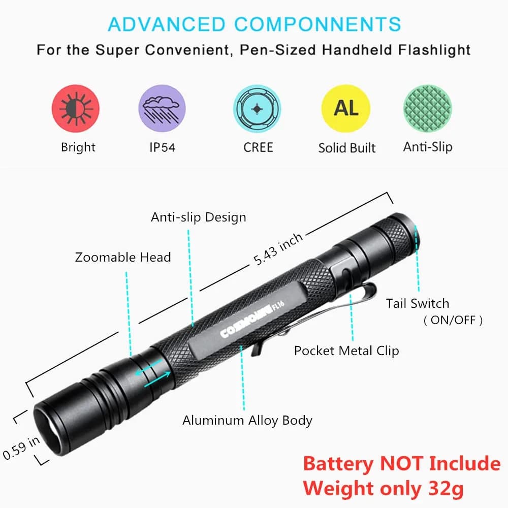 COSMOING 395nm UV Blacklight Flashlight 2-Pack | Detects Invisible Pet Stains & Counterfeit Documents - view 2