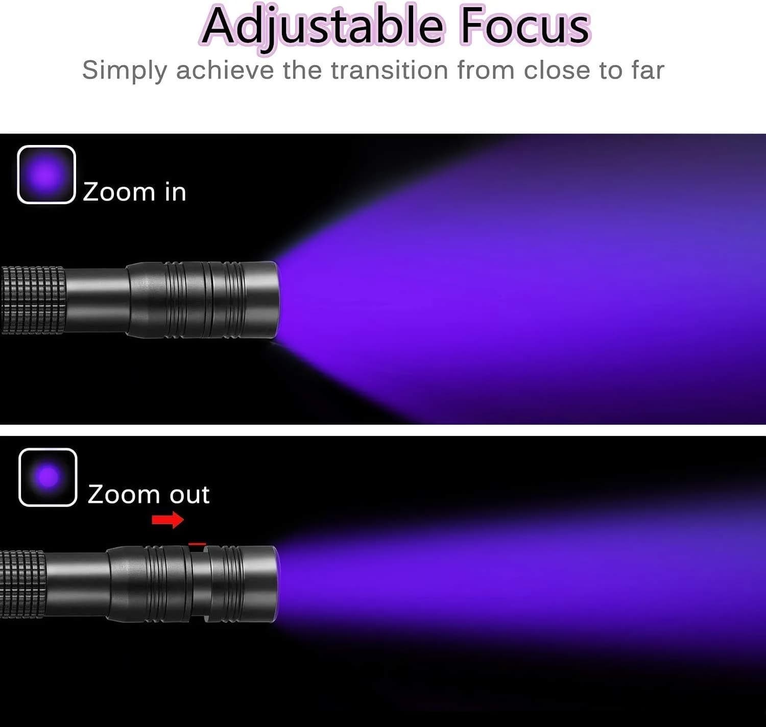 COSMOING 395nm UV Blacklight Flashlight 2-Pack | Detects Invisible Pet Stains & Counterfeit Documents - view 3
