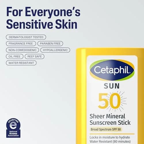 Cetaphil Sheer Mineral Sunscreen Stick SPF 50 14g (0.5 Fl Oz) | Broad Spectrum UVA/UVB Protection for Sensitive Skin thumbnail 6
