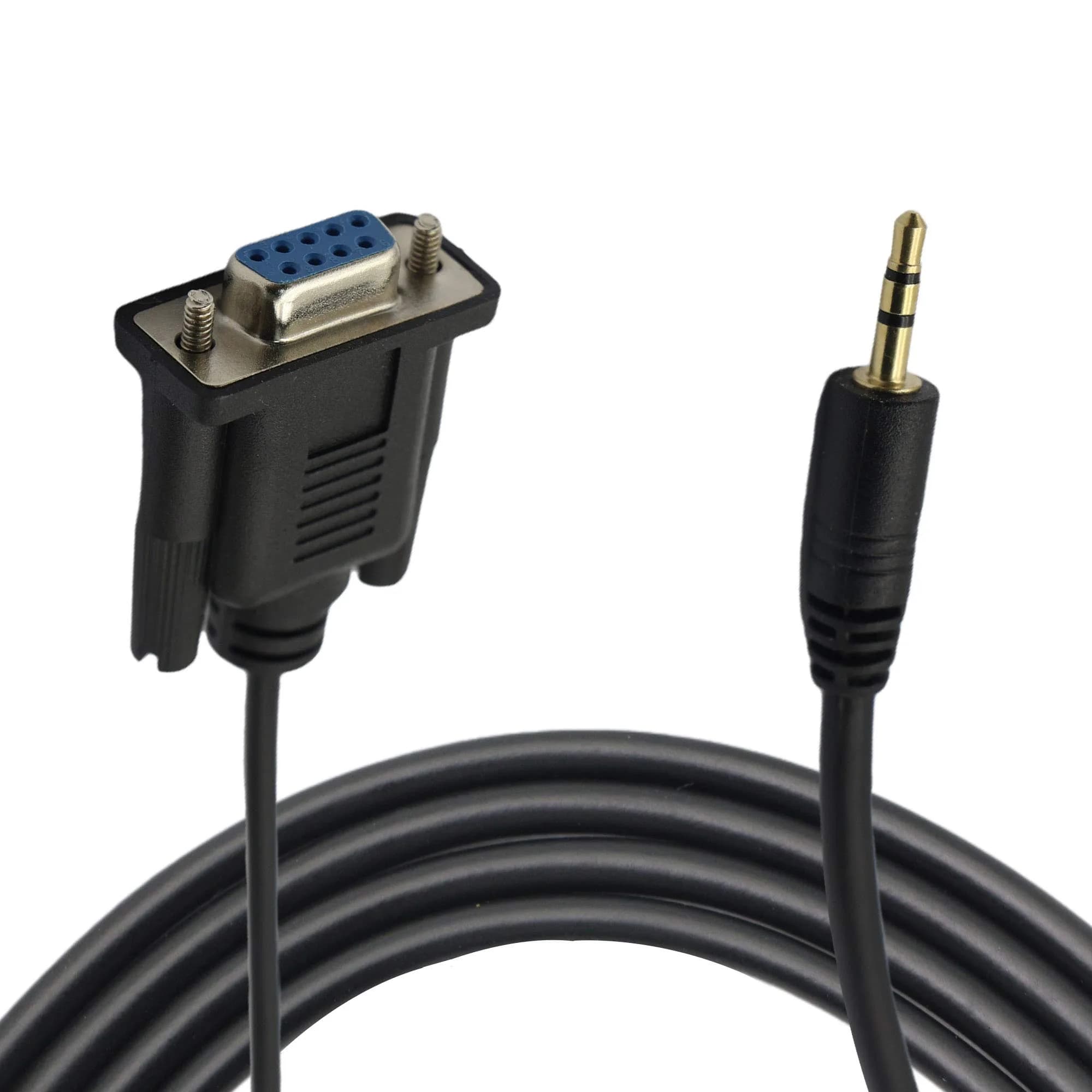 GINTOOYUN DB9 Female to 2.5mm Serial Cable 1.83 m (6 feet) | Connects Small Devices for Data Transfer — Black