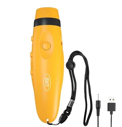 ZHT Electronic Whistle with USB Charging, 3-Tone 120dB, Yellow | Referee & Coach Loud Safety Whistle with Lanyard thumbnail 1