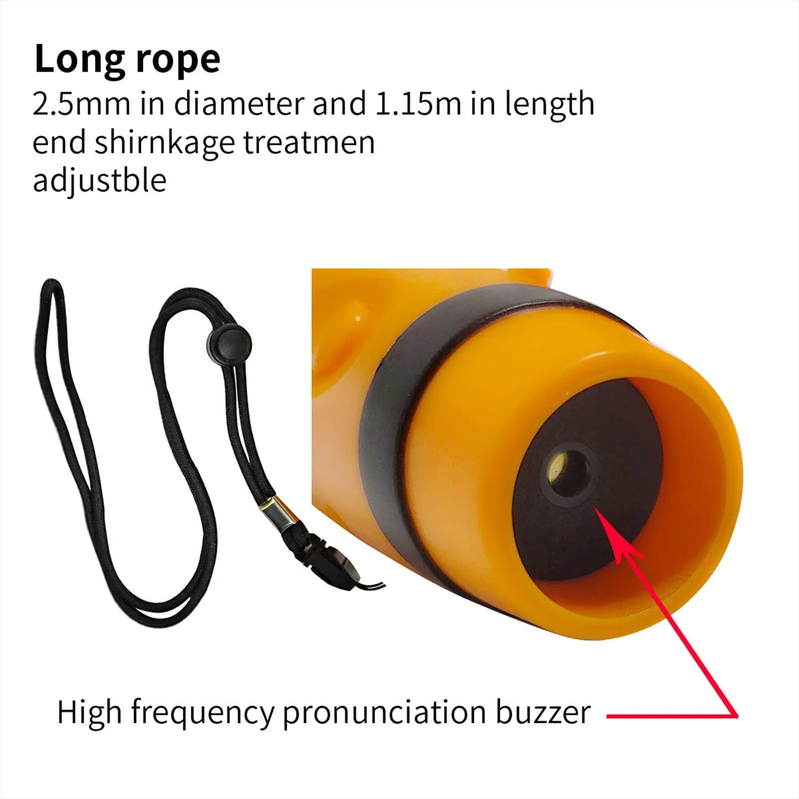 ZHT Electronic Whistle with USB Charging, 3-Tone 120dB, Yellow | Referee & Coach Loud Safety Whistle with Lanyard - view 4