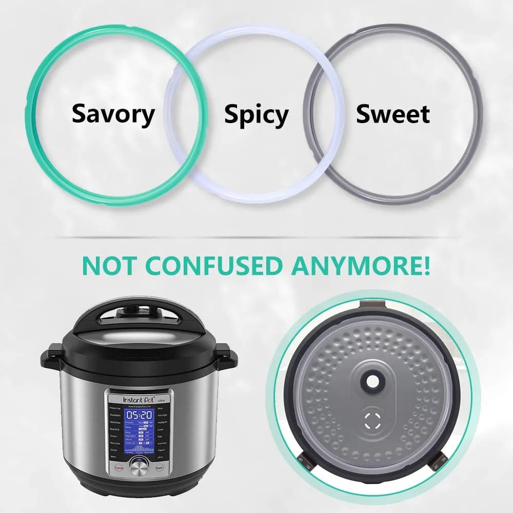 ZoneFly 6 Quart Silicone Sealing Ring - 3 Pack (Colorful) | Fits Instant Pot Duo, Lux, Ultra, Pro, Crisp XL 6Qt - view 5