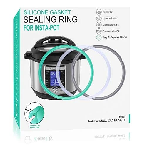 ZoneFly 6 Quart Silicone Sealing Ring - 3 Pack (Colorful) | Fits Instant Pot Duo, Lux, Ultra, Pro, Crisp XL 6Qt thumbnail 1