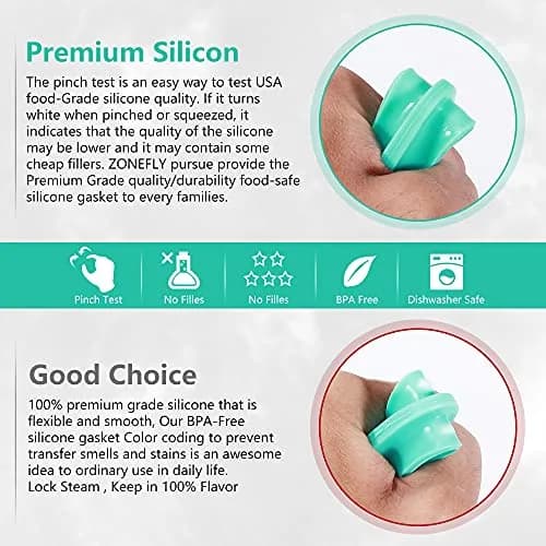 ZoneFly 6 Quart Silicone Sealing Ring - 3 Pack (Colorful) | Fits Instant Pot Duo, Lux, Ultra, Pro, Crisp XL 6Qt thumbnail 2