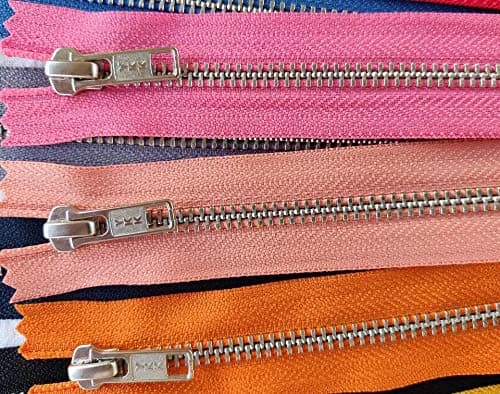 Craftbot Metal Zippers - 25 Assorted Color Pack - Silver Aluminum Zips - 8 inch Zips thumbnail 3