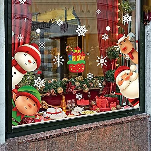 XIMISHOP 82PCS Christmas Snowflake Window Clings Stickers for Glass | Indoor Holiday Snowflake Decals thumbnail 1