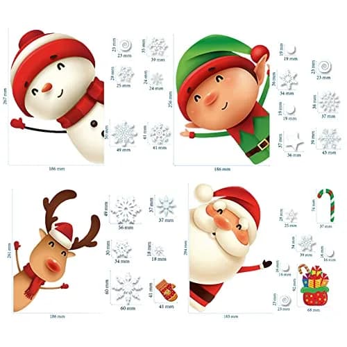 XIMISHOP 82PCS Christmas Snowflake Window Clings Stickers for Glass | Indoor Holiday Snowflake Decals thumbnail 2