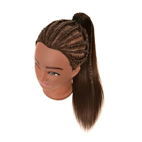 RYHAIR 30 Inch 80% Human Hair Mannequin Head for Styling & Practice | Brown Straight thumbnail 4
