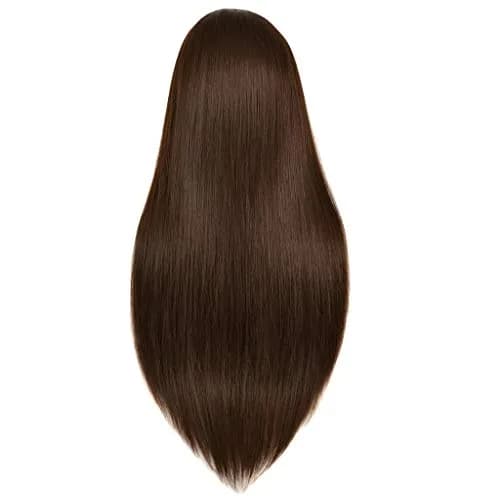 RYHAIR 30 Inch 80% Human Hair Mannequin Head for Styling & Practice | Brown Straight thumbnail 6