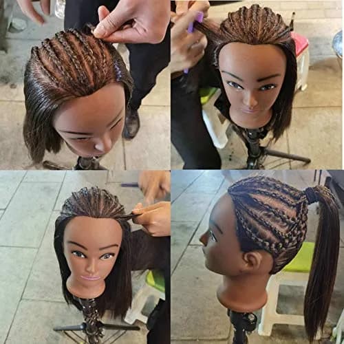 RYHAIR 30 Inch 80% Human Hair Mannequin Head for Styling & Practice | Brown Straight thumbnail 7