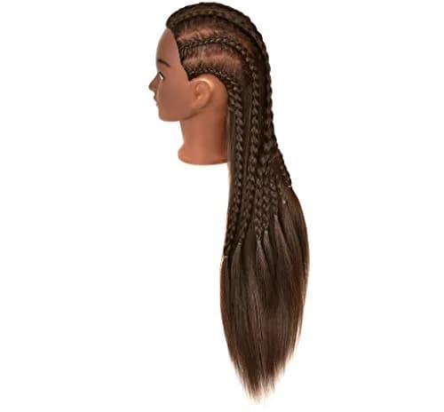 RYHAIR 30 Inch 80% Human Hair Mannequin Head for Styling & Practice | Brown Straight thumbnail 3