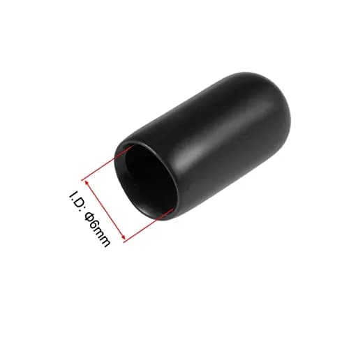 uxcell 6mm ID Black Vinyl Round Tube Bolt Cap Cover Thread Protectors (20-Pack) thumbnail 3