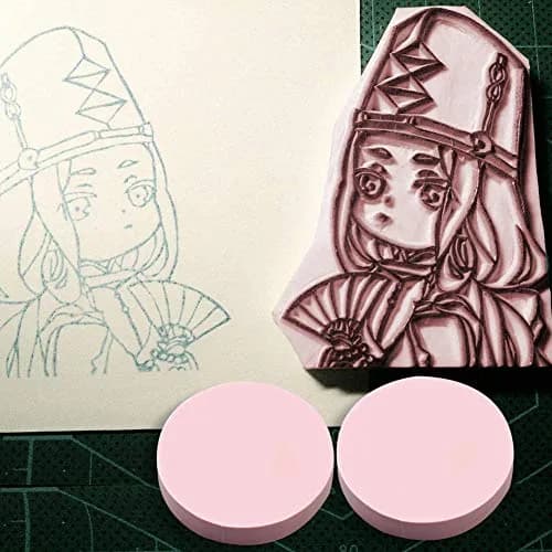 XoreArt Pink Rubber Carving Blocks for Stamps, 2"x2" (5.08cm x 5.08cm) - 8 Pcs thumbnail 3