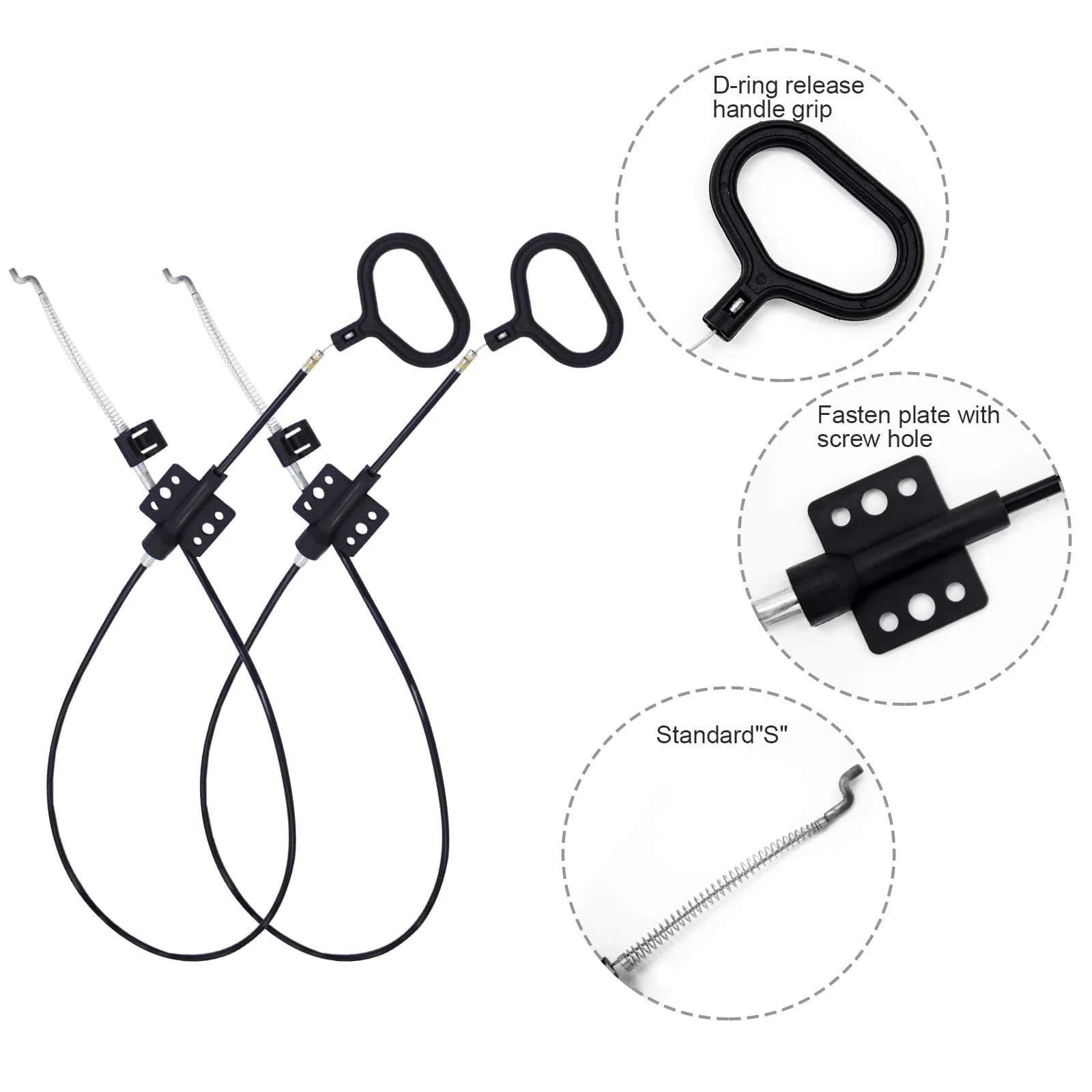 Nonley Black 2 Pack Recliner Cables with D-Ring Handle | Easy Install Sofa Replacement Parts - view 4