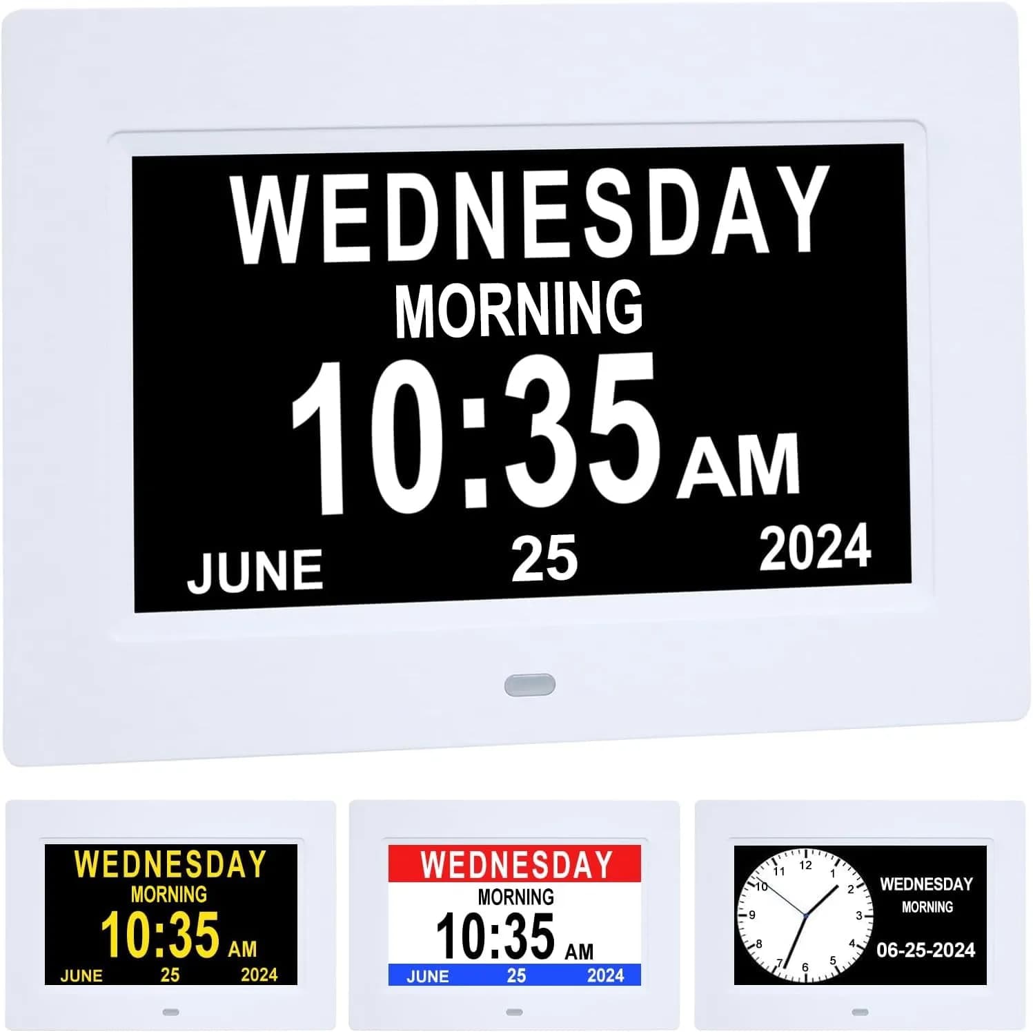 ybest 7-Inch Digital Day Calendar Clock 17.5cm (7.1 inch) | Clear Display & 12 Alarms for Seniors - main product image