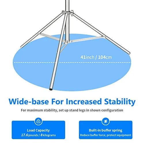 NEEWER 118"/3m Stainless Steel Light Stand, Spring Cushioned Heavy Duty | Adjustable & Durable thumbnail 4