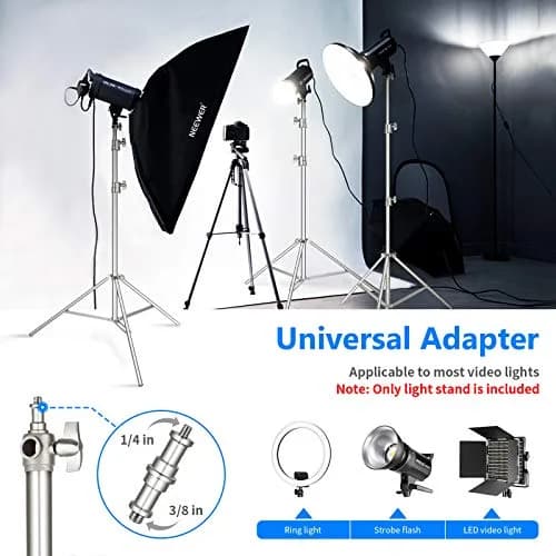 NEEWER 118"/3m Stainless Steel Light Stand, Spring Cushioned Heavy Duty | Adjustable & Durable thumbnail 5