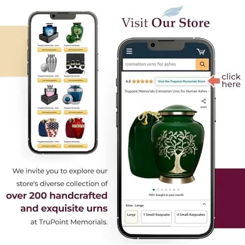 Trupoint Memorials Cremation Urns Tree of Life Large Dark Green | Handcrafted Aluminum Memorial thumbnail 7