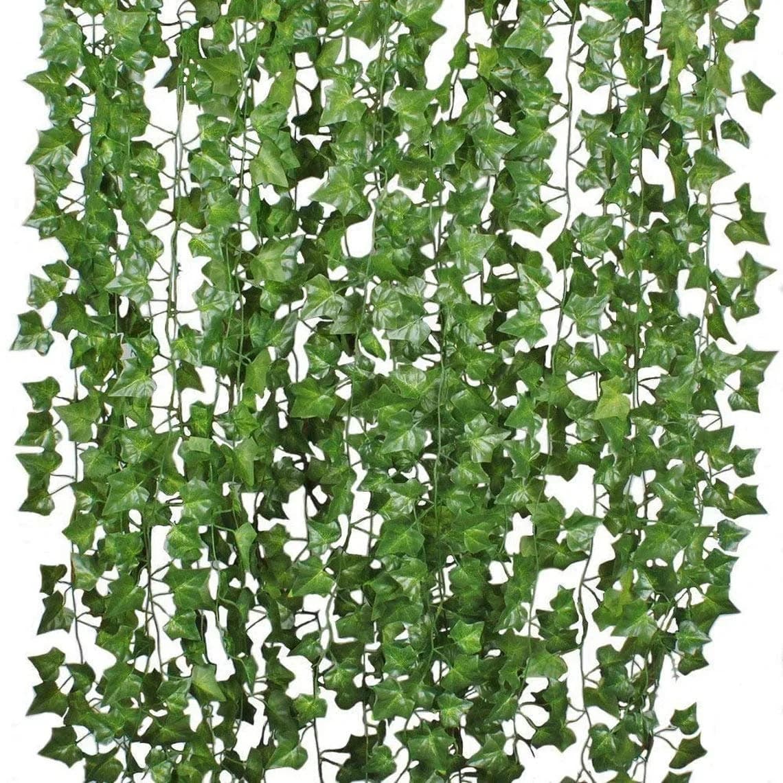 Deehome Silk Artificial Ivy Hanging Grass Creepers Set of 12 | 180 cm (6 Ft) Long, Green - main product image