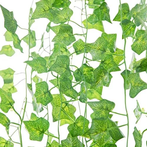 Deehome Silk Artificial Ivy Hanging Grass Creepers Set of 12 | 180 cm (6 Ft) Long, Green thumbnail 2