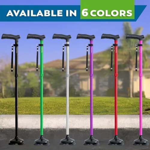 HONEYBULL Foldable Walking Cane Silver | Adjustable Height 76-91cm (30"-36") Free Standing Pivot Base thumbnail 8
