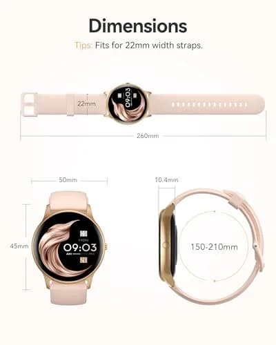 AGPTEK LW11 Smart Watch for Women | 50m Waterproof, 1.3" Display, 100+ Sports Modes thumbnail 4